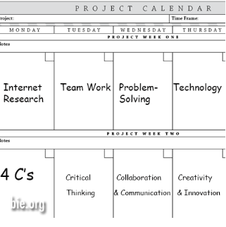 This image shows a project planner designed to help calendar tasks.