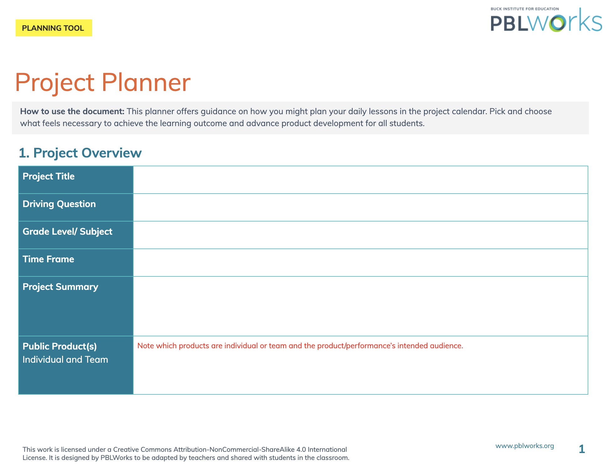 Thumbnail of Project Planner