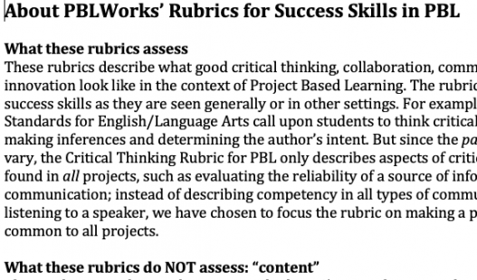 This is a thumbnail image of the downloadable file: How to Use PBLWorks' Rubrics for Success Skills in PBL 
