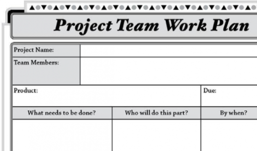Thumbnail of this downloadable resource called Project Team Work Plan