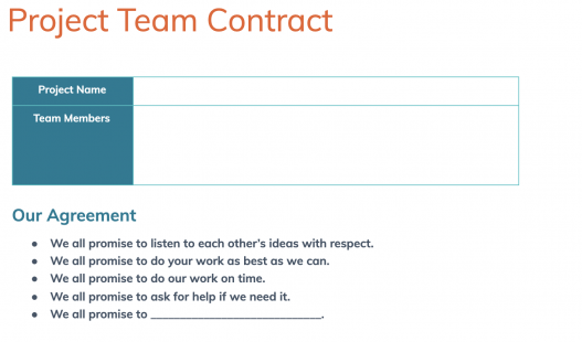 Project Team Contract Thumbnail