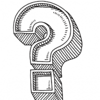 This hand drawn image depicts a question mark.
